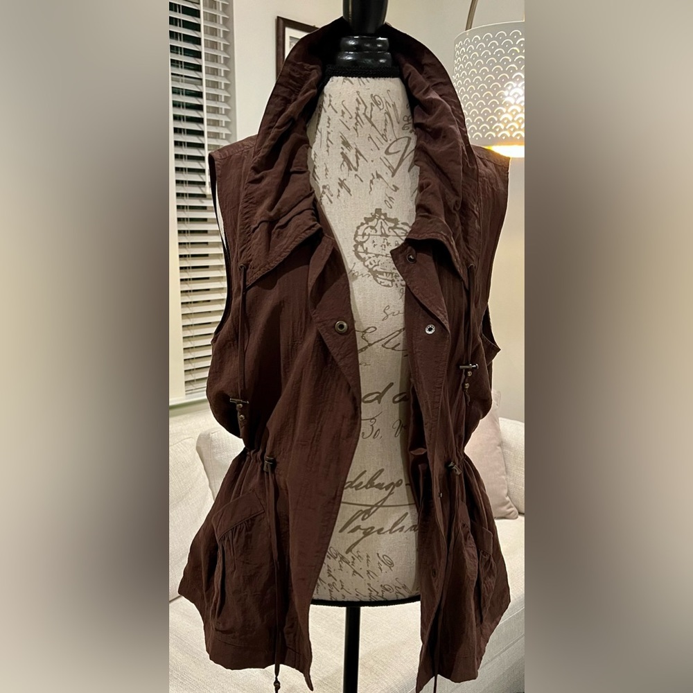 New Coldwater Creek Brown Vest Extra Large